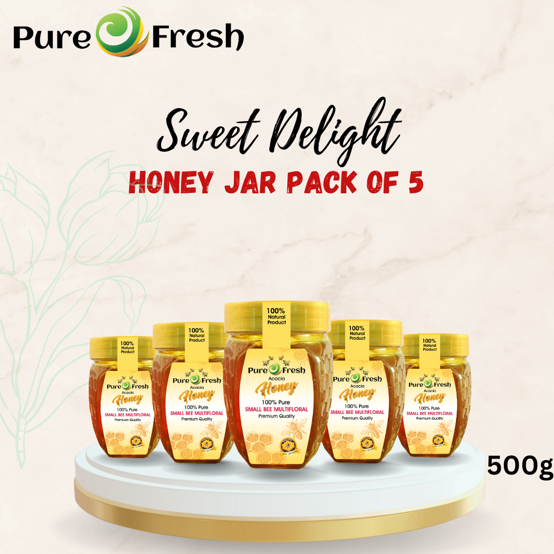 Bundle Offer Jar Honey Pure Acacia 100% (Pack of 5)